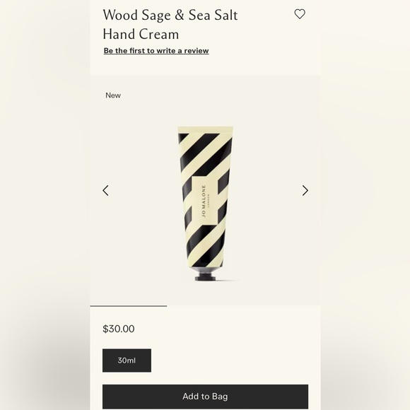 NEW Jo Malone Wood Sage & Sea Salt Hand Cream 30ML - Picture 2 of 3